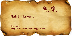 Mahl Hubert névjegykártya